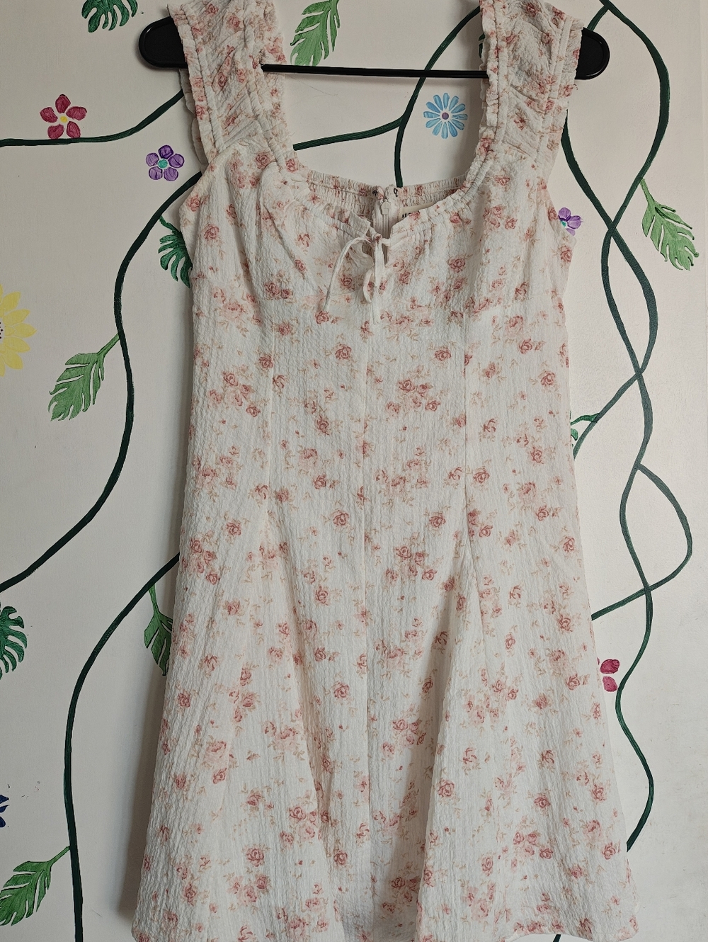 Aeropostale White Mini Dress with Pink Floral Print